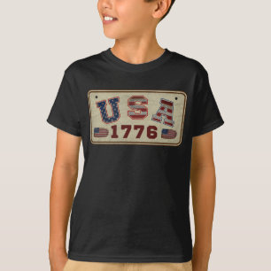 Camiseta EUA 1776 Vintage American Flag