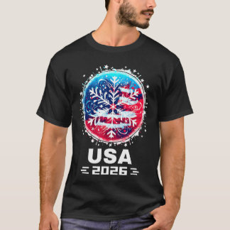 Camiseta EUA 2026 Vá Estados Unidos Esportes de Inverno EUA