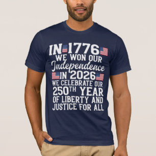 Camiseta EUA 250º Aniversário 1776-2026 Dia da Independênci