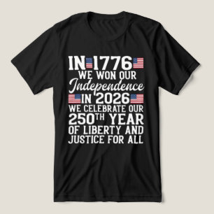 Camiseta EUA 250º Aniversário 1776-2026 Dia da Independênci