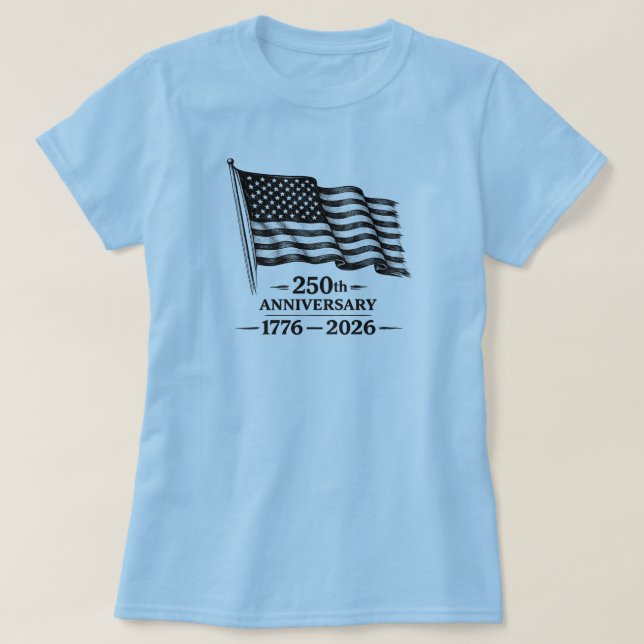 Camiseta EUA 250 1776-2026 (Frente do Design)