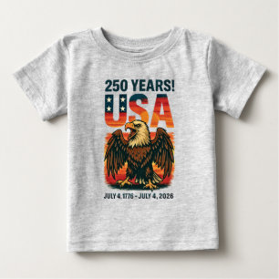 Camiseta EUA 250 Anos - Águia Bald Patriótica 4 de julho de