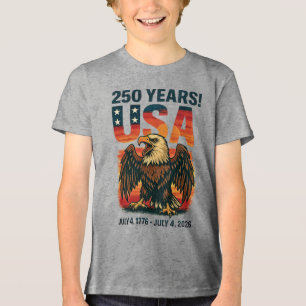 Camiseta EUA 250 Anos - Águia Bald Patriótica 4 de julho de