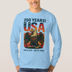 Camiseta EUA 250 Anos – Águia Careca Patriótica 4 de Julho 