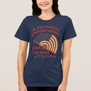 Camiseta EUA 250 Anos Design de Leque Patriótico – 1776-202