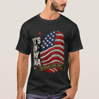 Camiseta EUA 250 anos Está no meu DNA Impressão digital ame