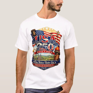 Camiseta EUA 250 Paterson NJ Herança Patriótica Americana