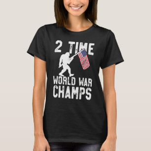 Camiseta Eua 2 Vezes Campeão Mundial de Guerra Invicto Sasq