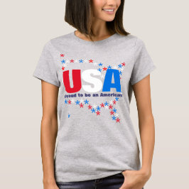 Camiseta EUA 50 estrelas vermelho branco azul