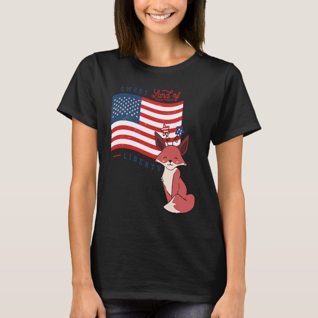 Camiseta EUA América Doce animais de liberdade terrestre (Frente)