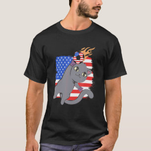 Camiseta EUA América Equipe de Futebol de Gato Bola Bandeir
