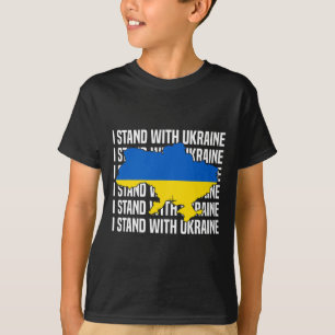 Camiseta Eua Apoio Ucrânia Bandeira Amor Ucraniano Eu Fico