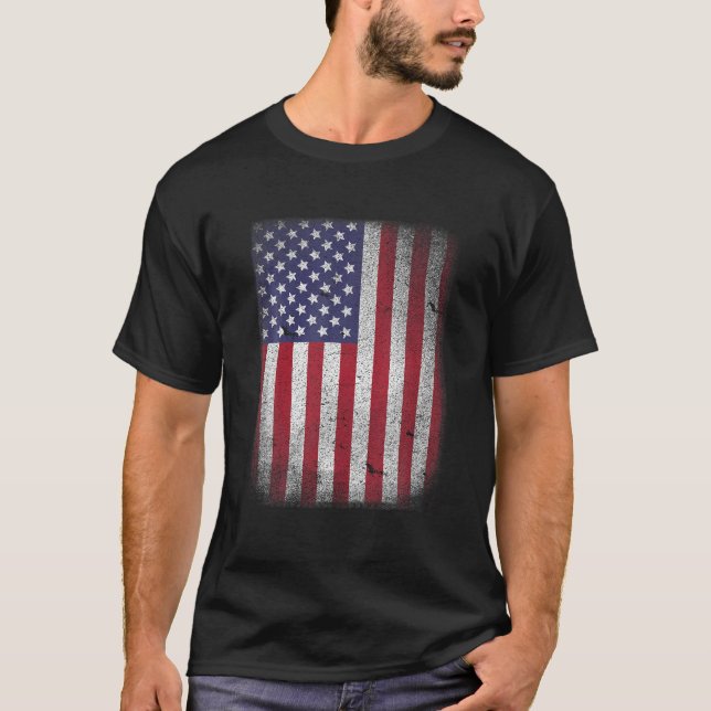 Camiseta EUA Bandeira 4 de julho American Red White Blue St (Frente)