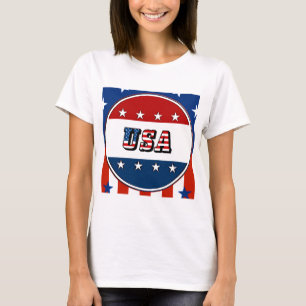 Camiseta EUA - Bandeira Americana e Estrelas no Círculo #2 