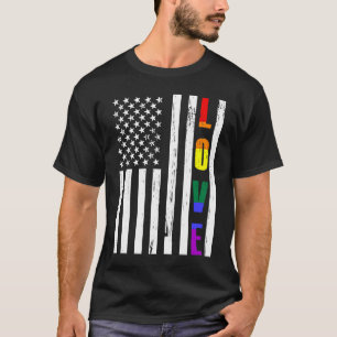 Camiseta EUA: Bandeira da América LGBT Lésbica Lésbica Orgu
