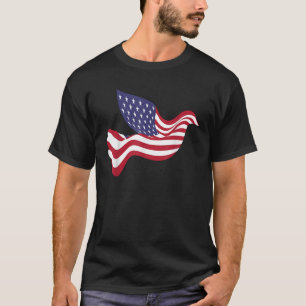 Camiseta EUA: Bandeira da Paz - América Patriota do Orgulho