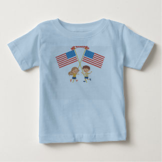 Camiseta EUA Bandeira EUA Crianças Fofas | Patriót
