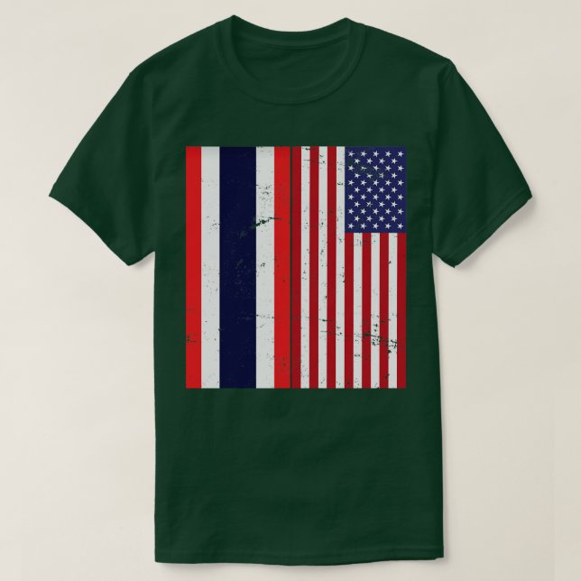 Camiseta EUA Bandeira Tailândia (Frente do Design)