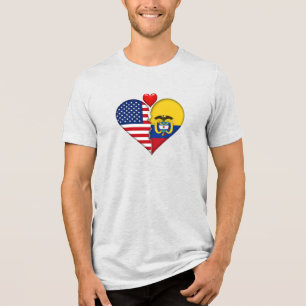 Camiseta EUA Bandeiras do coração da Colômbia Patrimônio Hi