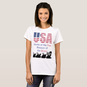 Camiseta EUA - Casa do livre devido ao bravo