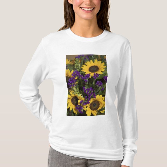 Camiseta EUA, close-up da arranjo de flores de noiva, (Frente)