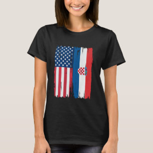 Camiseta EUA Croácia Half american Flag Roots