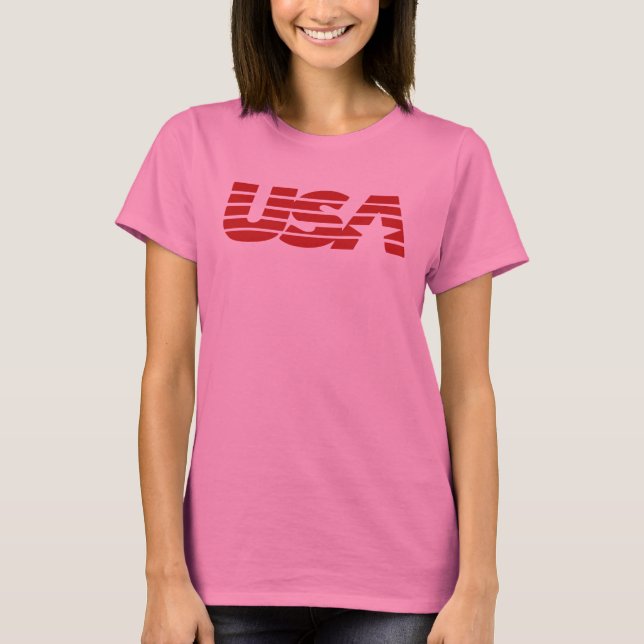 Camiseta EUA Damas em Topo (Frente)