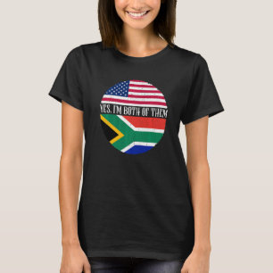 Camiseta EUA e África do Sul Sinalizam Sim Eu sou Ambos
