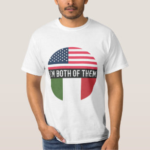 CAMISETA EUA E ITÁLIA PAVILHÕES EU ESTOU AMBOS DELES