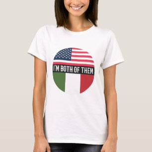 CAMISETA EUA E ITÁLIA PAVILHÕES EU ESTOU AMBOS DELES