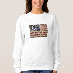 Camiseta EUA e seus estados federais em estrelas e listras