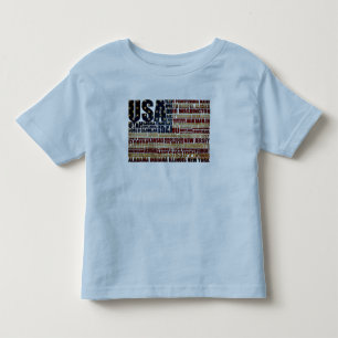 Camiseta EUA e seus estados federais em estrelas e listras