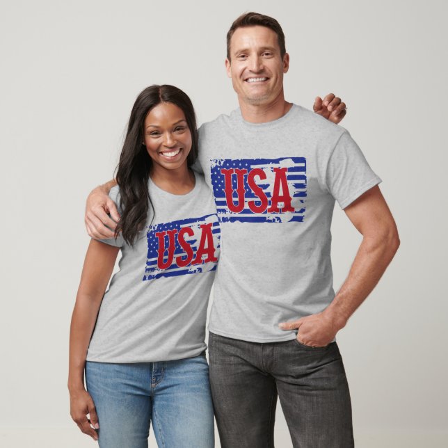 Camiseta EUA e Sinalizador (Unissex)