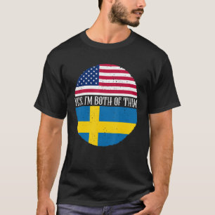 Camiseta EUA e Suecia Vintage Sinalizadores Sim Eu sou Ambo