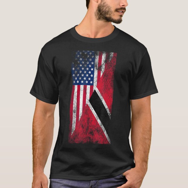 Camiseta EUA e Trinidad e Tobago Flags - EUA, Tri (Frente)