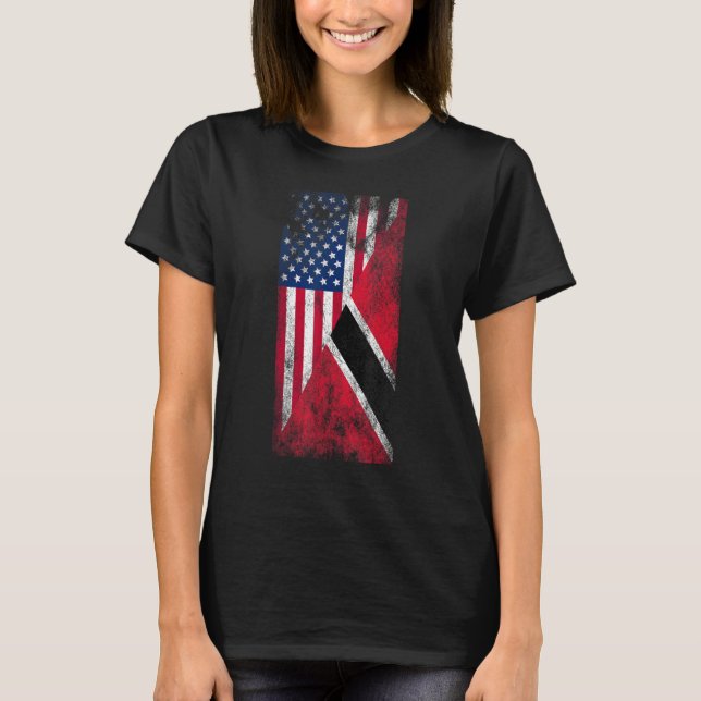 Camiseta EUA e Trinidad e Tobago Flags - EUA, Tri (Frente)