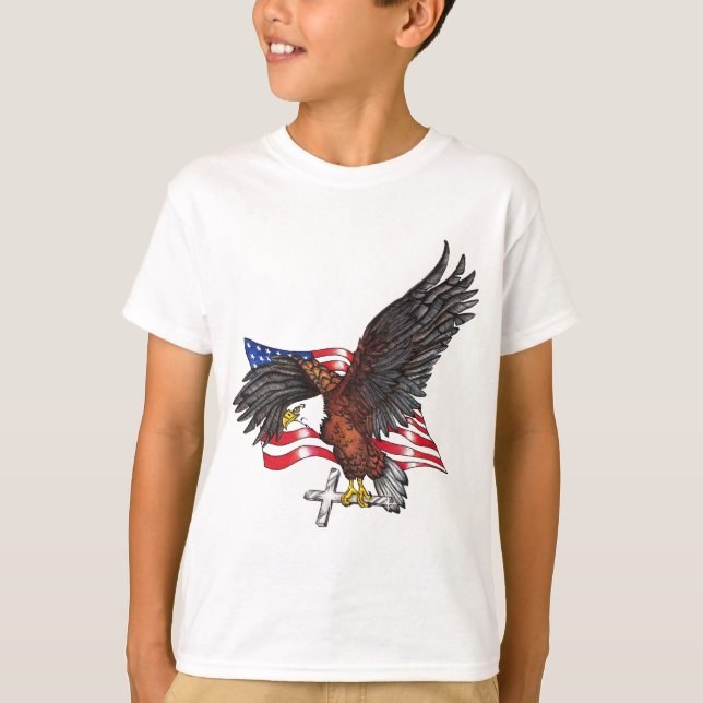 Camiseta EUA em Deus Confiamos em Águia (Frente)