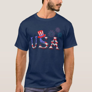Camiseta EUA em Estrelas e Stripes