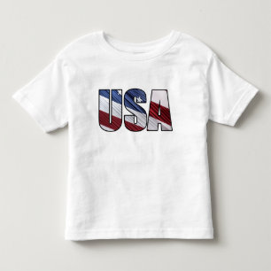 Camiseta EUA em Red White e Blue American Patriotic Flag