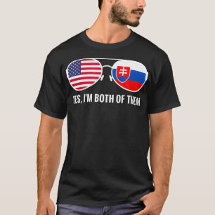 Camiseta EUA Eslováquia Bandeira Sunglass País eslovaco