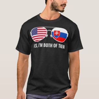 Camiseta EUA Eslováquia Bandeira Sunglass País eslovaco 