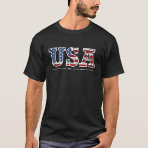 Camiseta EUA Est 1776 2 América 4º do presente Patriótico d