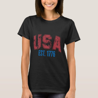 Camiseta EUA EST 1776 Dia da Independência Patriótico Vinta