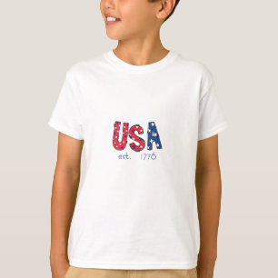 Camiseta EUA Estabelecido em 1776 Aniversário de 250 anos A