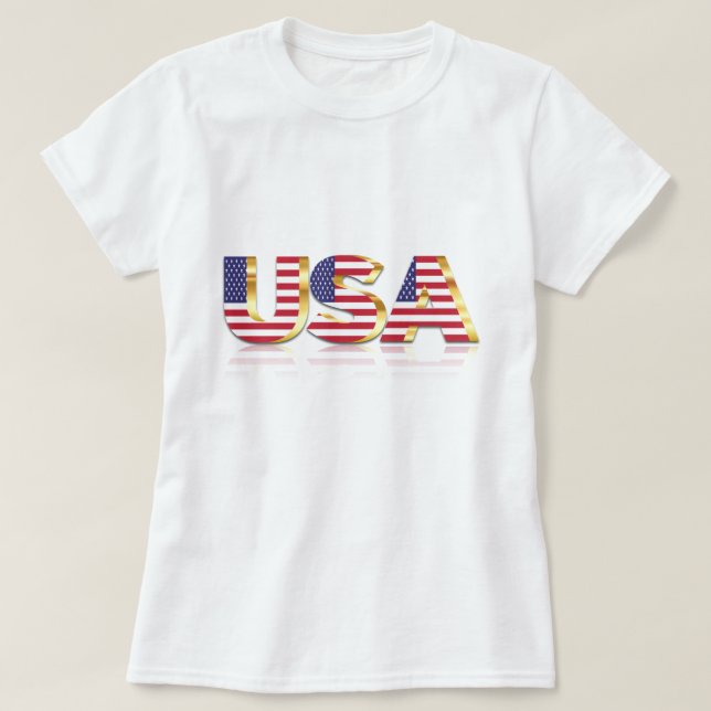 Camiseta EUA - Estados Unidos da América - Bandeira - Patri (Frente do Design)