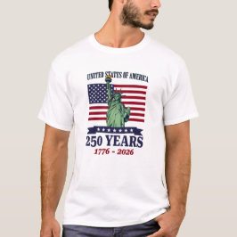 Camiseta EUA Estátua da Liberdade 250 Anos 1776-2026