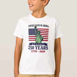 Camiseta EUA Estátua da Liberdade 250 Anos 1776-2026