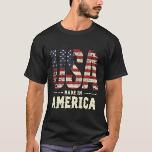 Camiseta EUA feito na América desafia bandeira americana T-