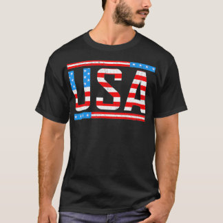 Camiseta EUA Flag American 4 de julho América Bandeira