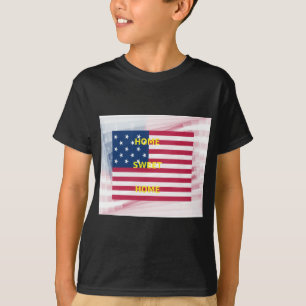 Camiseta EUA Flag "Home Sweet Home" Art Impressão